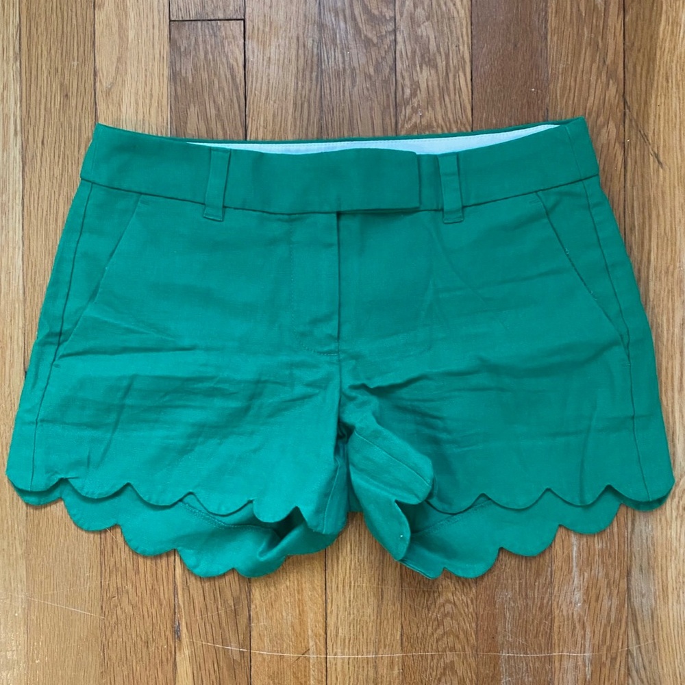 Green Scallop-Trimmed J.Crew Shorts